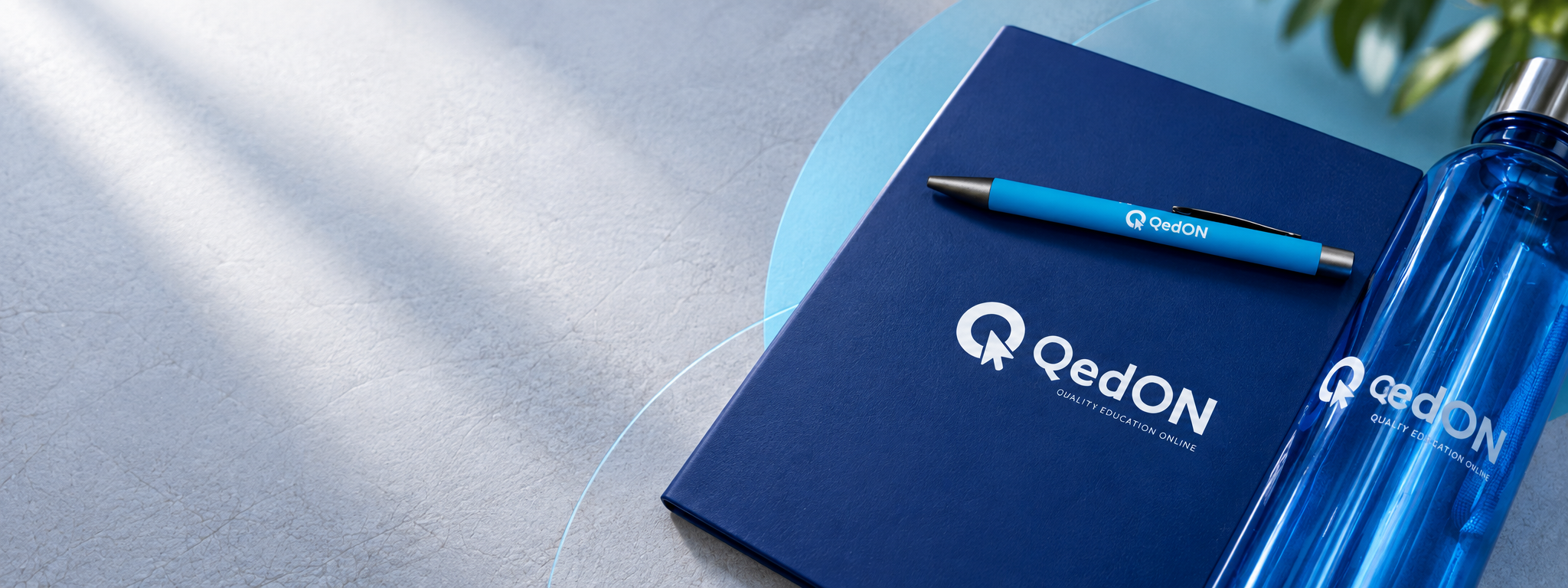 QedON Corporate Stationery Flat Lay